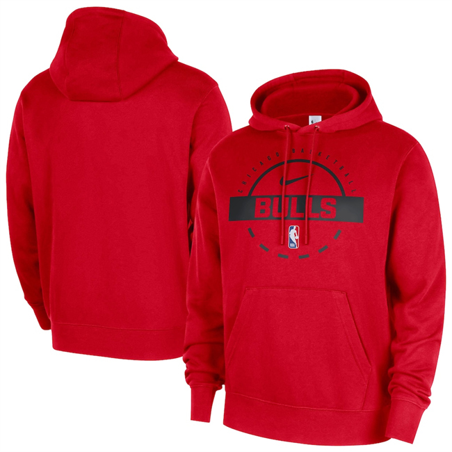 Men's Chicago Bulls Red 2025/26 Practice Club Pullover Hoodie